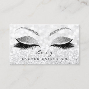 Makeup Eyebrow Name Lash Glitter Grey Silver Lucy Business Card