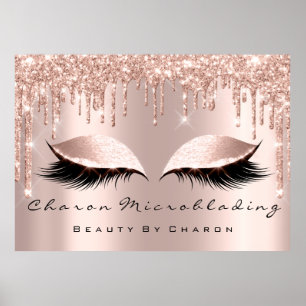 Makeup Eyebrows Lashes Browns  Rose Spark Bridal Poster