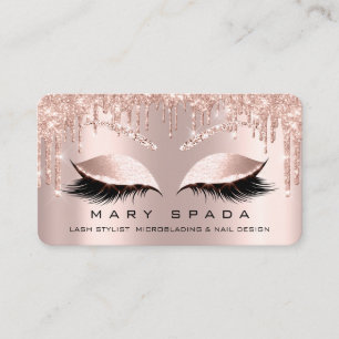 Makeup Eyebrows Lashes Browns  Rose Spark Social Business Card