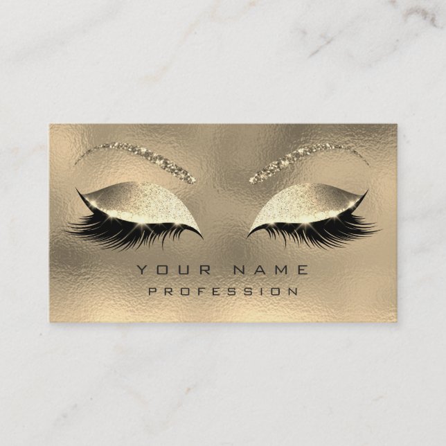 Makeup Eyebrows Lashes Glitter Diamond Sparkly Business Card (Front)