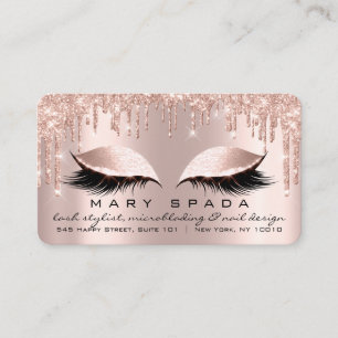 Makeup Eyebrows Lashes Pink Rose Social Media Business Card