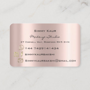 Makeup Eyebrows Lashes Pink Rose Spark Kiss LIps B Business Card