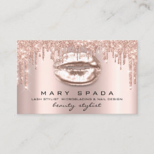 Makeup Eyebrows Lashes Pink Rose Spark Kiss Mail Business Card