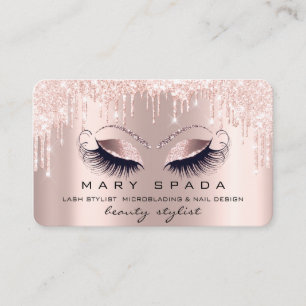 Makeup Eyebrows Lashes Rose Brown Eye VIP Business Card