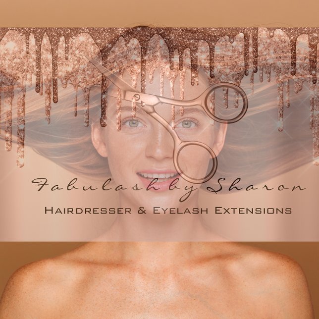 Makeup Eyelash Hairdresser Scissors Rose Drip VIP Business Card (Makeup Eyelash Hairdresser Scissors Rose Drip VIP Business Card)