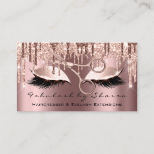 Makeup Eyelash Hairdresser Scissors Rose Gold Skin Business Card