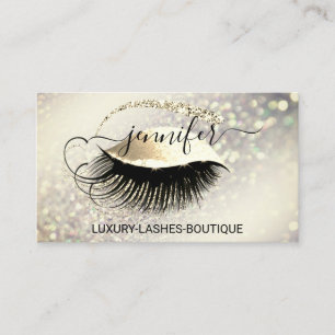 Makeup Eyelash QR Code Logo Glitter Vip  Gold Business Card