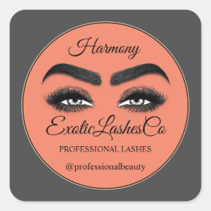 Makeup Eyelash SPA Cleaner Thank Packaging Simply Square Sticker