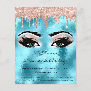 Makeup Eyelashes Beauty Salon Eyes Drips Blue Flyer