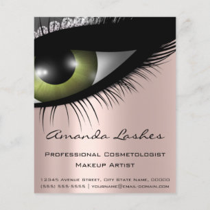 Makeup Eyelashes Beauty Salon Green Eyes Diamond Flyer