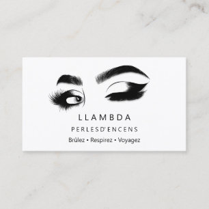 Makeup Eyelashes Brows Minimal Logo White Gold B Business Card