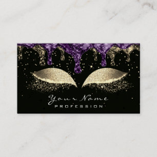 Makeup Eyes Lashes Glitter Wax Black Gold Violet Business Card