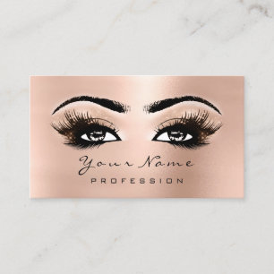 Makeup Eyes Lashes Pink Rose Gold Appointment Card