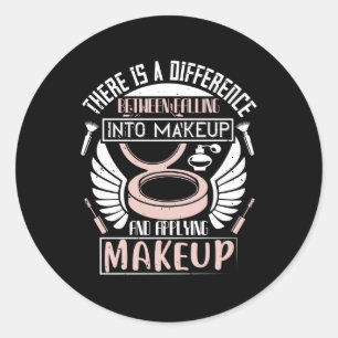 Makeup - Falling Into Makeup Classic Round Sticker