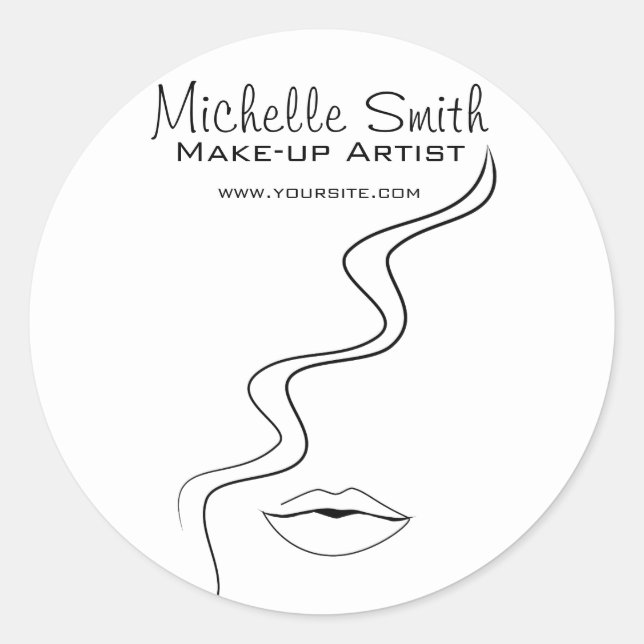Makeup fashion face icon artist  branding classic round sticker (Front)