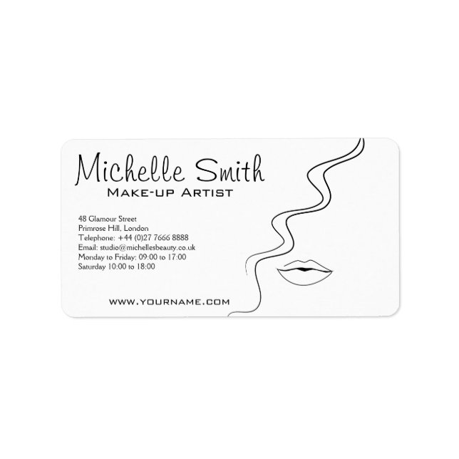 Makeup fashion face icon artist  branding label (Front)