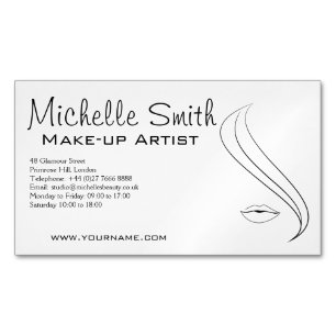 Makeup fashion face icon artist  branding 	Magnetic business card