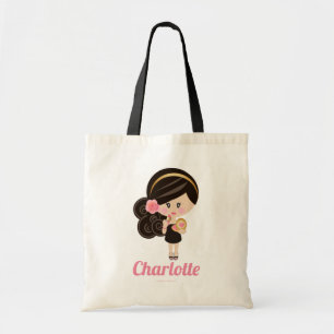 Makeup Girl All Dolled Up Dark Hair Light Skin Tote Bag
