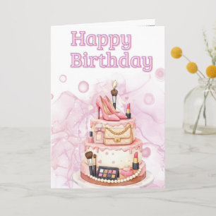makeup glamour birthday thank you card