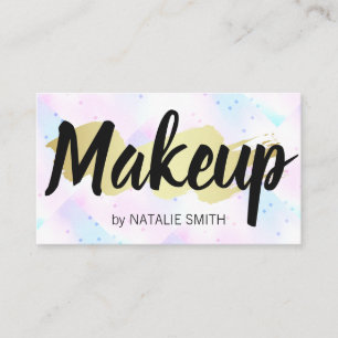 Makeup   Gold Brushed   Mosaic Geometric Business Card