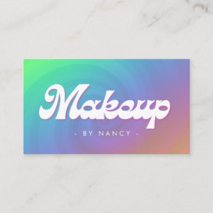 Makeup Groovy Retro Rainbow Swirl Business Card