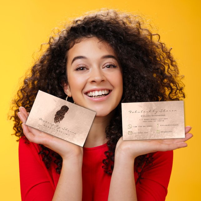 Makeup Hair Dresser Lashes Mermaid Ivory Bronze Business Card (Makeup Hair Dresser Lashes Mermaid Ivory Bronze Business Card)