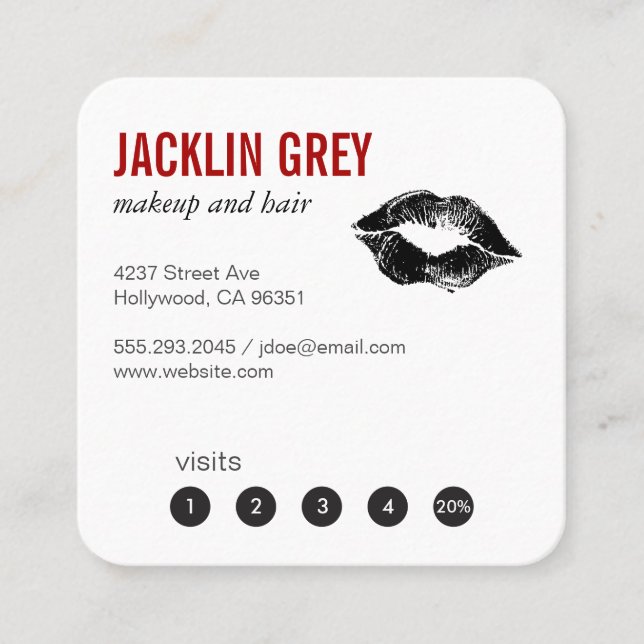 Makeup & Hair Loyalty Card (Front)