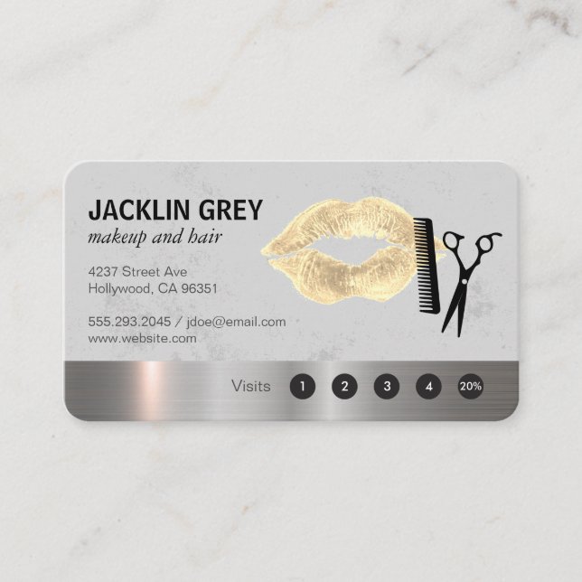 Makeup & Hair Loyalty Metallic Texture Trim Card (Front)