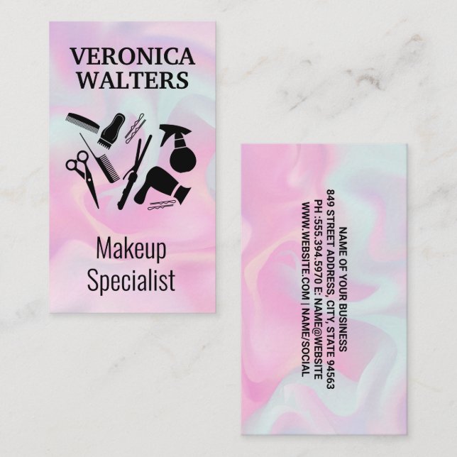 Makeup Hair Specialist Tools Business Card (Front/Back)
