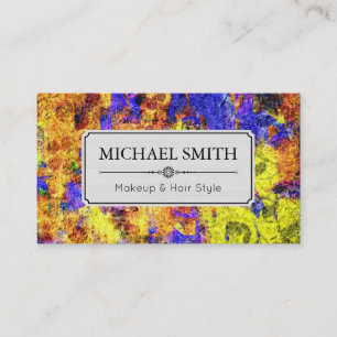 Makeup Hair Style Modern Abstract Art Business Card
