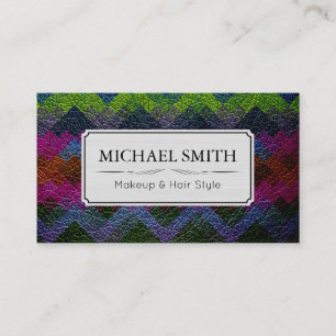 Makeup Hair Style Modern Mosaic Leather #21 Business Card