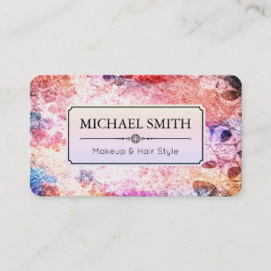 Makeup Hair Style Modern Vintage Floral Pattern Business Card