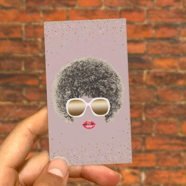 Makeup & Hair Stylist Modern Gold Confetti Beauty Business Card (Creator Uploaded)