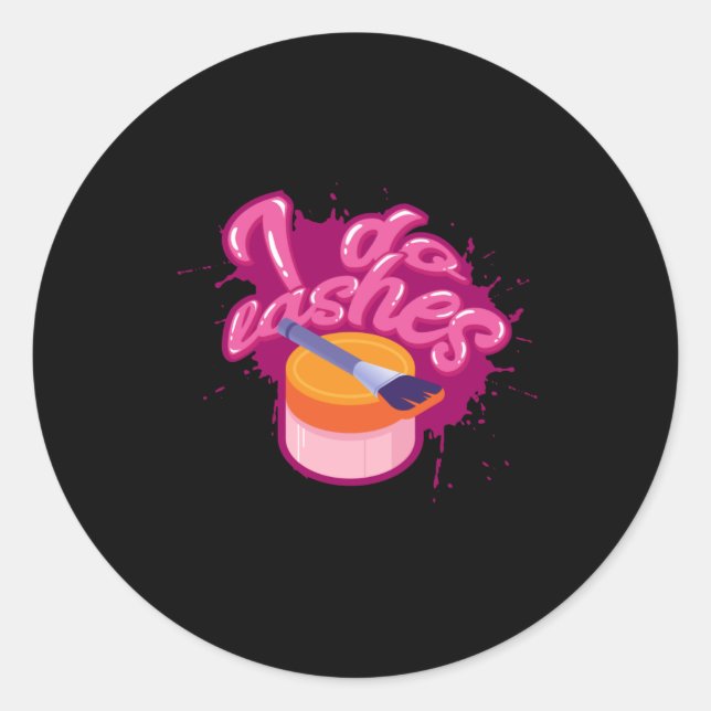 Makeup - I Do Lashes - For Beauticians Classic Round Sticker (Front)