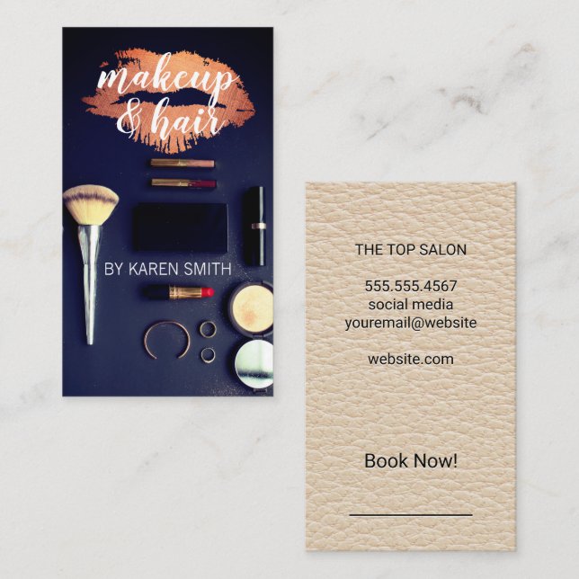 Makeup Kit | Lipstick Kiss Business Card (Front/Back)