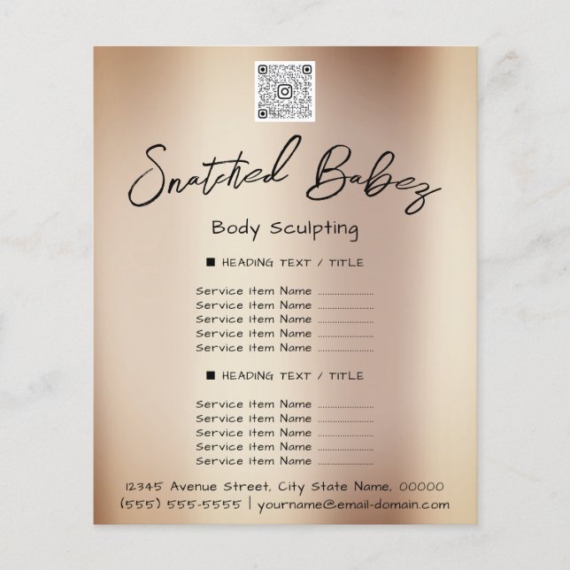 Makeup Lashes Beauty Hair Salon QR LOGO Modern Flyer (Front)