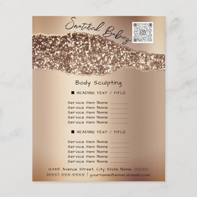 Makeup Lashes Beauty Hair Salon QR LOGO Rose Flyer (Front)