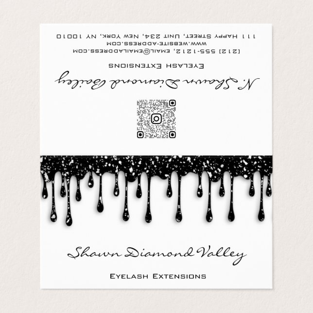 Makeup Lashes Black Drips QR Code White Insert (Outside Unfolded)