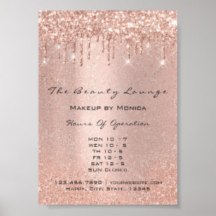 Makeup Lashes Opening Hours Salon Drip Rose Prices Poster