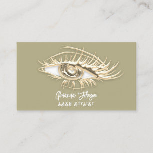 Makeup Logo Ivory Mint Green Eyelash Qr Code Business Card