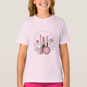 Makeup Lover Girls T-Shirt - Cute Beauty Cosmetics