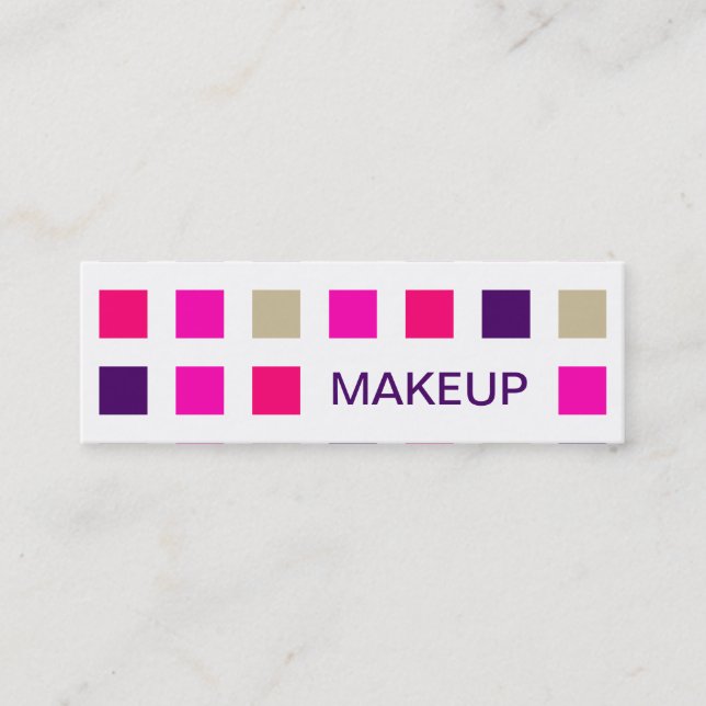 MAKEUP (mod squares) Mini Business Card (Front)