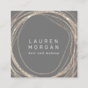 makeup modern faux gold swirl square Business Card