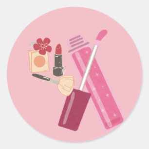 Makeup Mood On Classic Round Sticker