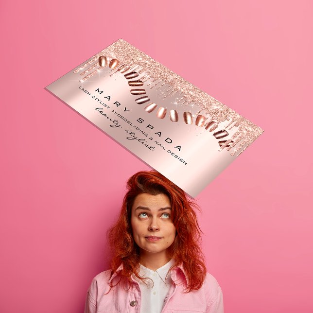 Makeup Nails Manicure Rose Spark Fashion Gold Wow Business Card (Makeup Nails Manicure Rose Spark Fashion Gold Wow Business Card)