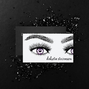 Makeup Professional   Black Violet Purple Eyes Business Card