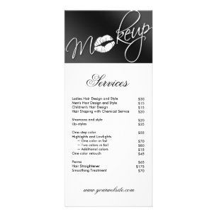 Makeup Rack Card Beauty Cosmetologist Brochure
