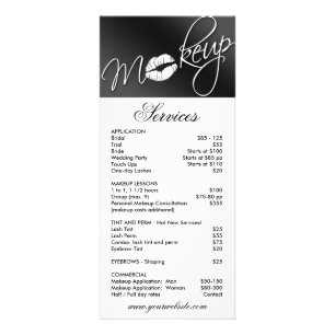Makeup Rack Card Beauty Cosmetologist Service Menu