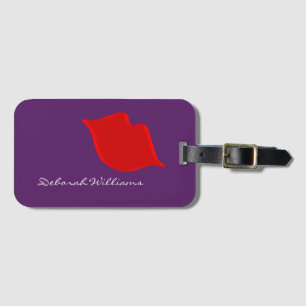 makeup red lips, travel luggage tag