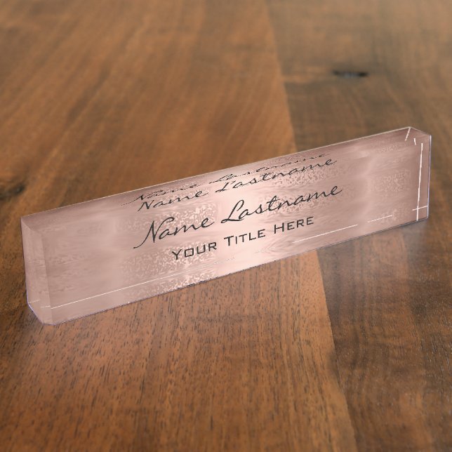 Makeup Rose Aesthetician Beauty Hairdresser Custom Nameplate (Side)